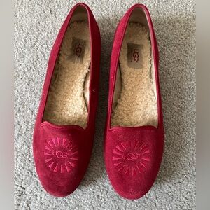 UGG Alloway Suede Shearling fur-lined flats.  Women’s size 12.